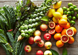 a group of fruits and vegetables on a wood surface Healthy Weight Loss Diets Brentwood
