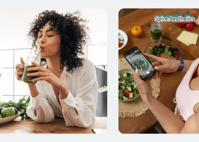 Image of woman looking into her diet and fat freezing Brentwood to improve her health